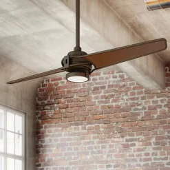 Xety LED-loftventilator, olieret bronze, børstet