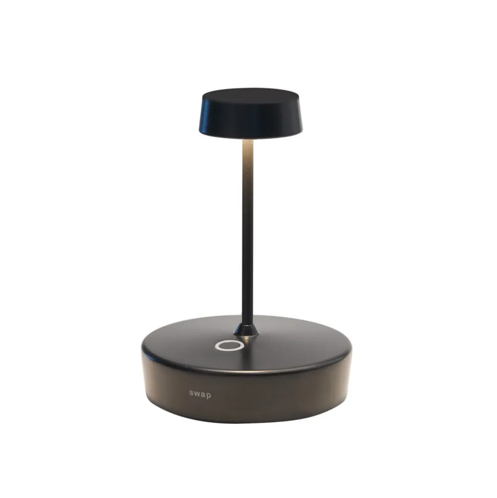 Zafferano LED-bordlampe Swap mini, sort, 15 cm IP65