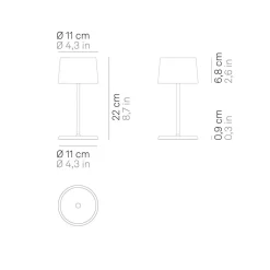 Zafferano Olivia mini 3K bordlampe corten