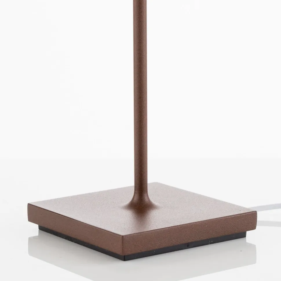 Zafferano Poldina LED-bordlampe med genopladeligt batteri, mat, brun