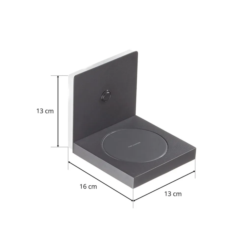 Zanzibar LED-væglampe med ladestation, sort