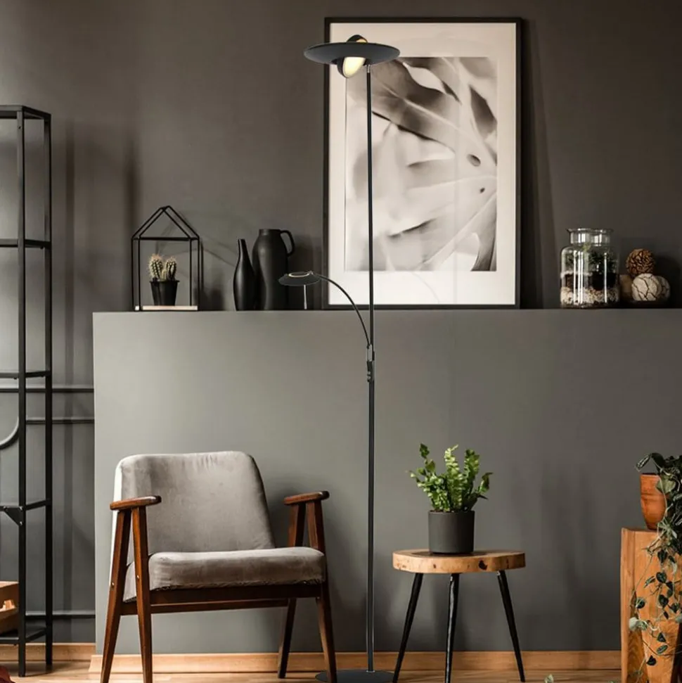 Zenith LED-gulvlampe, læselampe, CCT, metal, sort