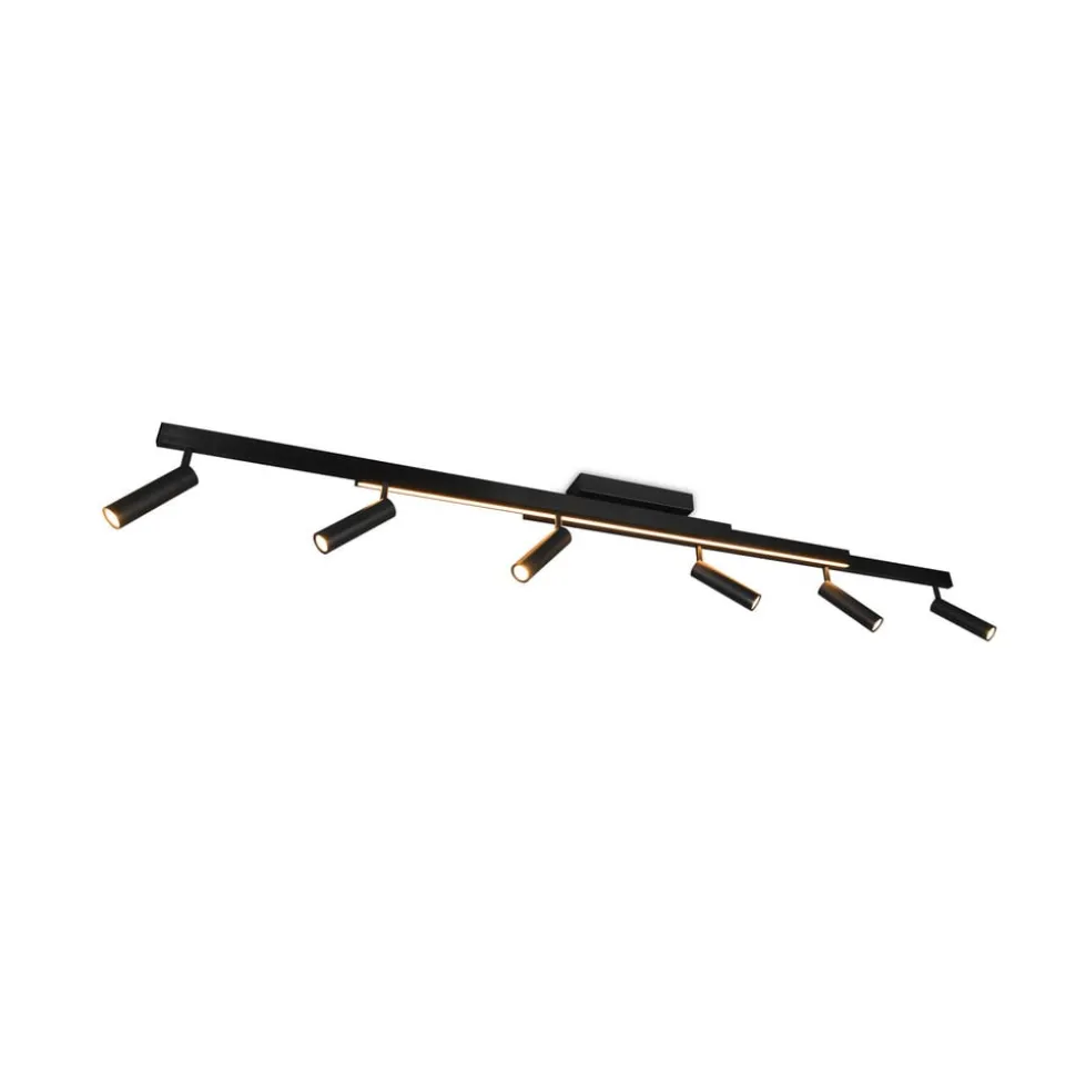 Zeno LED-spot, 6 spots, mat sort, metal
