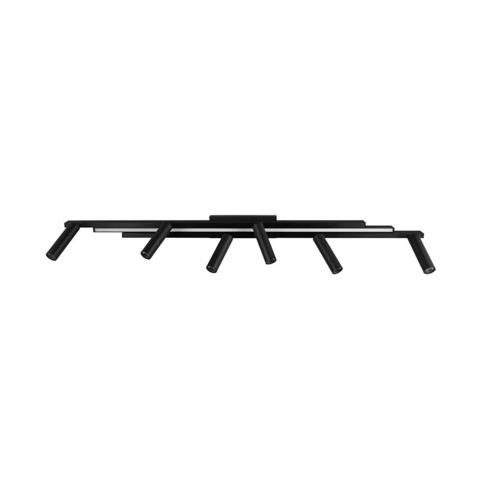 Zeno LED-spot, 6 spots, mat sort, metal