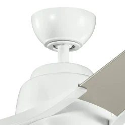 Zeus LED-loftventilator, med tre vinger, hvid-sølv