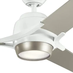 Zeus LED-loftventilator, med tre vinger, hvid-sølv