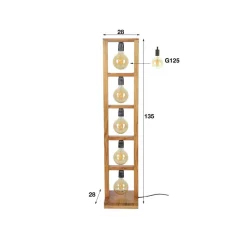 Zillerbach gulvlampe, højde 135 cm, 5 lyskilder